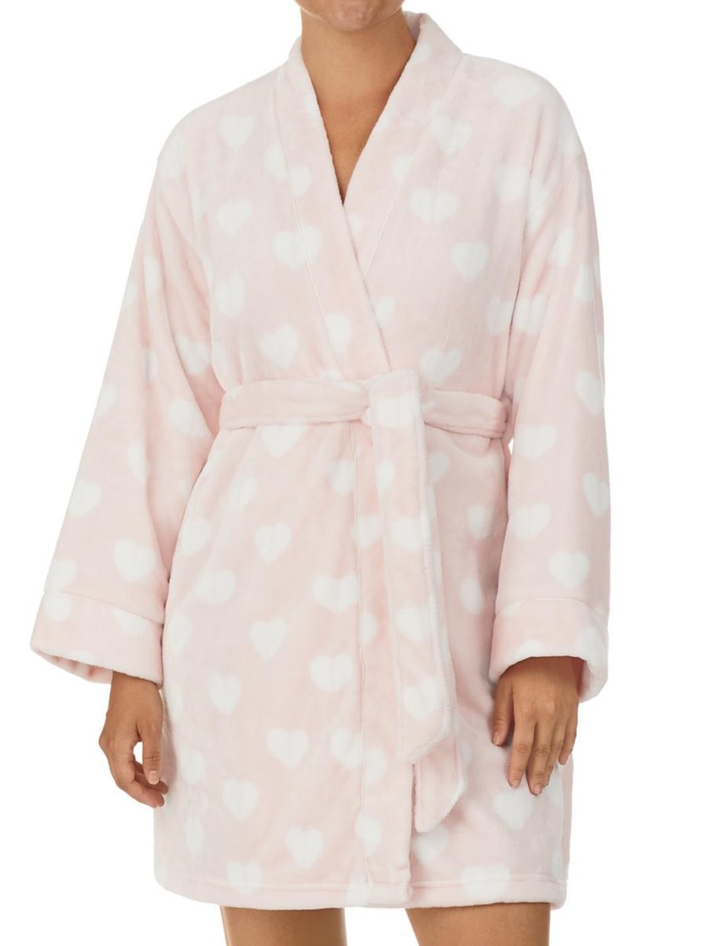 kate spade Pink and White Plush robe size M